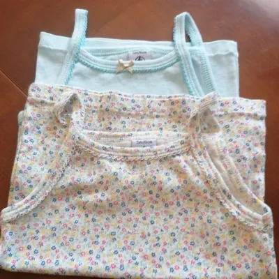 2 tee shirt a bretelles fille petit bateau 2ans 